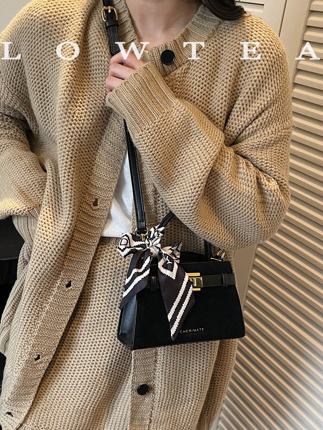 low tea حقيبة يد نسائية بملمس اللتشي الصيفي الجديد...