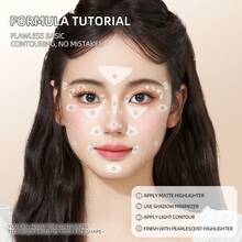 J.M.C.Y Bảng phấn tạo khối 4 màu - lì, nhũ, bắt sáng - Bảng phấn tạo khối đa năng cho khuôn mặt - #01 Bảng màu Cold Moon - Xem 12