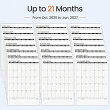2026 Wall Calendar Large 22.75inchx15.5inch, 21 Month Calendar From October 2025 To June 2027, Vertical Extra Large Monthly Calendar 2026 For Wall, Black,Large,Black - black - 查看 5