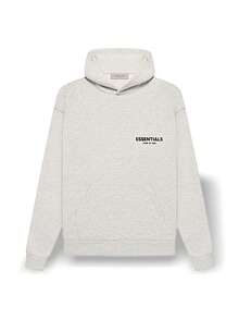 Essentials Unisex Hoodie Sweat Absorption Breathable Warmth Versatile Solid Easy To Wash Quick Dry Outdoor Daily School Unisex Dark Oatmeal 192BT212112F - Beige - View 1