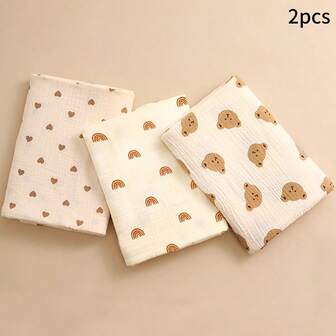 2 Adet Bebek Muslin Kundak Örtüsü - Büyük Boy Doğum Hastanesi Kundak Örtüsü, Süper Yumuşak ve Rahat, Cilde Nazik, Sevimli Baskılı Desenler, Makinede Yıkanabilir - Noel, Cadılar Bayramı ve Şükran Günü'nde Bebek İçin Harika Bir Hediye