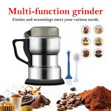 ISRBV 1pc American-Style 110V Electric Grain Grinder, Multi-Grain Flour Mill, Small Household Crusher, Flour Mill, High-Power Crusher, Coffee And Soybean Powder Grinder,Essential Grinder For Domestic Kitchen - 查看 3