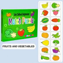 1 Set Bilingual Matching Puzzle Cards, Suitable For 3-6 Years Old Children - Chinese-English Educational Toy, Preschool Intelligence Development Game, Unisex - Multicolor - View 11