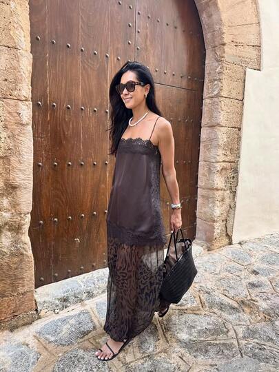 Women's Lace Sleeveless Sexy Camisole Top, Elegant Party Sleepwear For Summer