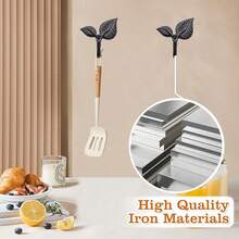 6 PCS Gancho Decorativo de Pared de Hoja de Hierro, Gancho Decorativo Vintage para Abrigos, Ganchos de Pared en Forma de Hoja de Estilo Retro para Sombreros y Bolsos (Bronce Verde) - Negro - Ver 6