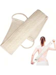 1pc Natural Loofah Sponge, Suitable For Back Massage, Bathing, Exfoliating For Both Men And Women, Can Also Be Used As Bathing Sponge Or Body Scrub, Deep Cleansing, Revitalizing Skin - Yellow - View 1