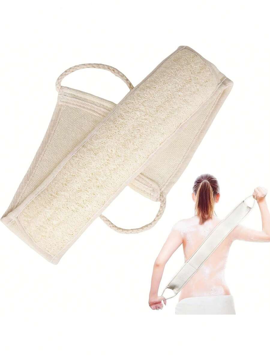 1pc Natural Loofah Sponge, Suitable For Back Massage, Bathing, Exfoliating For Both Men And Women, Can Also Be Used As Bathing Sponge Or Body Scrub, Deep Cleansing, Revitalizing Skin - Yellow - View 1