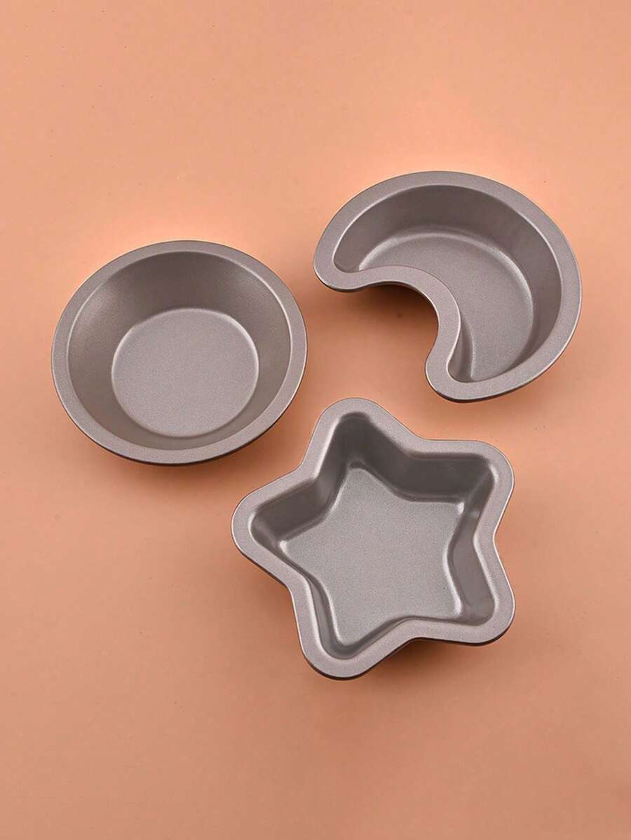 1pc Star & Moon Shaped Baking Mold, Carbon Steel Material, Holiday Theme For Making Delicious Cakes, Mousses, Cupcakes, Non-Stick Bread Baking Pan - Multicolor - View 1
