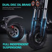 Electric Scooter Adults, Powerful 3000W*2 E-Scooter, Max 53 Mph & 60 Miles Range Scooters, Folding Scooters With 11" Solid Tires, Commuting Scooter Kick Scooter - 黑色 - 查看 5