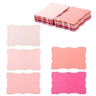 [5 Colors] 120pcs Small Blank Kraft Paper Cards, Card Paper, Thick Paper Made Of 250gsm Card, Pink, Blue Won't Fade, Writeable On Both Sides, Suitable For Memo, Bookmark, Message Card, DIY Tag, Gift Card, Cute Small Cards For DIY Gift Cards, Baby Christening And Wedding Invitations (Pink, 3.6x2.3 Inches/9x6cm)