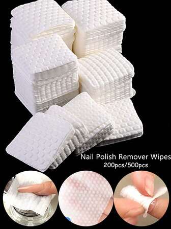 500片/200片超强吸水卸甲棉片，柔软洁净的指甲卫生棉签，也适用于卸妆、睫毛膏和护肤