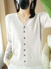 Women Cardigans - Beyaz - Görünüm 6