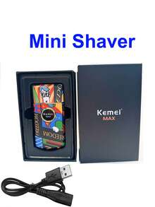 Kemei Electric Beard Hair Trimming & Shaver For Men Fashion Design Graffiti Men's Personal Hair Trimming For Daily Use, Portable Shaver & Hair Trimmer Sideburn Hair Trimming & Removing, T-Blade Hair Trimmer, Christmas Gift For Men, Bald Head Removing, New Year Hair Trimming - Multicolor - View 15