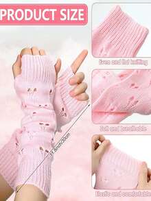 1 pieza Mangas de brazo cálidas y de felpa hechas de lana y tejidas para un excelente calor. El diseño de media longitud sin dedos es perfecto para el uso diario y el esquí en otoño e invierno, y puede ser usado tanto por hombres como por mujeres. Un gran regalo para amigos