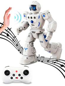 1pc Programmable Remote Control Robot Toy, Capable Of Walking, Sliding, Singing, Dancing, Automatic Demonstration, Storytelling, Self-Programming, Sensor Mode, Rechargeable, Suitable For Children Ages 3-6, Great Gift For Boys And Girls On Christmas, Halloween, Easter, Birthday, New Year