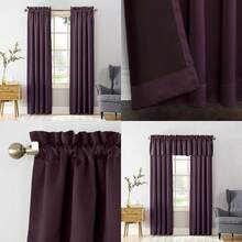 Sun Zero Barrow Panel de cortina de bolsillo para barra de eficiencia energética, , 1.37 m x 2.13 m(137.2An x 274.3Al cm (1 Paneles) Púrpura (Plum Purple)) - Multicolor - Ver 1