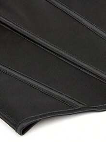 New Arrival Black Matte Textured Strapless Corset Crop Top For Women, Sexy Palace Style, Suitable For Wearing With A Dress, For Halloween - màu đen - Xem 6