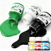 opeth 8pcs Ceramic & Glass Painting Pigment Set, Suitable For Glass & Ceramic Painting, No Baking Required, Air Dry, DIY Handcraft, 6 Colors 25ml Each - Multicolor - View 6