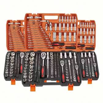 46pcs Ultimate Automotive Mechanics Tool Kit - Premium Ratchet Torque Wrench And Screwdriver Set - Highly Portable, All-In-One Solution For Car, Bicycle, Motorcycle Repair Tools