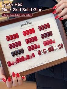 9-Color Lucky Red Solid Gel Set - Vibrant Red Hues With Auspicious Shine, Perfect For Women's Festive Celebrations & Lucky Charm Nails, Long-Lasting & Easy Apply - Nhiều màu - Xem 6