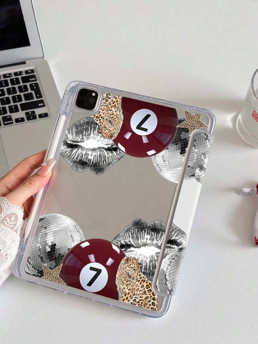 Vintage Leopard Print, Lantern Ball And Billiard Pattern Tablet Protective Case, Compatible With IPad 10th Gen, IPad 10.2/Mini6/Mini7/9.7 Inch, Also Compatible With Samsung Galaxy Tab A9 Plus, 3+Y Foldable Anti-Bending, Reinforced Silicone Corners, Auto Wake/Sleep Function, Built-In Pen Slot, Multi-Angle Foldable Stand - Perfect Daily Protection, Excellent Holiday Gift, Fashionable Minimalist Pattern.