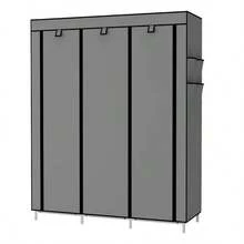 LÈRFM Buildable Closet Wardrobe Rack Wardrobe Bedroom Organization - Grey - View 3