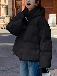 Women Winter Coats - Black - View 6