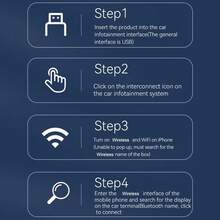 Wireless Carplay Auto Adapter Plug&Play CarPlay AI Box BT Wireless Dongle For OEM Wired CarPlay/Andriod Auto Cars , Plug & Play, Auto-Connect For IPhone & Android