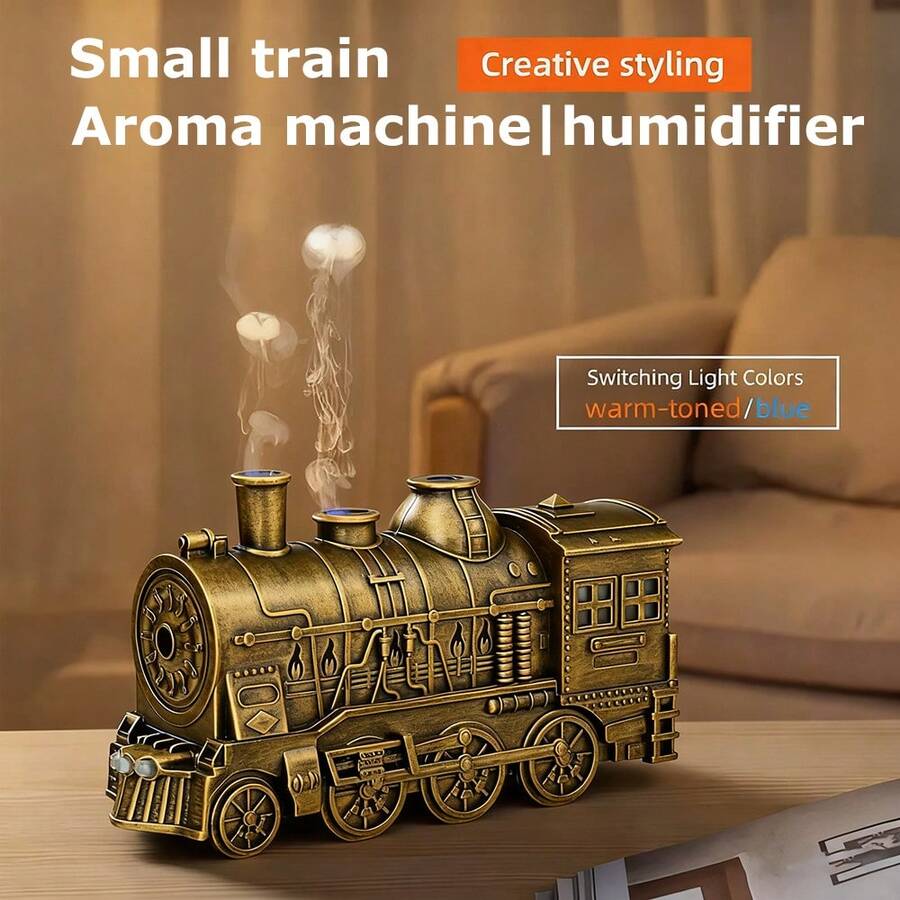 2026 New Creative Train Shaped Aroma Diffuser, Dual Mist Outlets, 7 ...