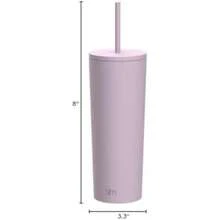 Vaso Térmico con Pajita y Tapa|Vaso de Café Botella de Agua Reutilizable de Acero Inoxidable Taza de Café para Viajes|Regalos para Mujeres & Hombres|Classic Colección 830ml|Cream Leopard(710ml -Lavender Mist) - Multicolor - Ver 7