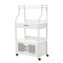Office Storage Cart - White + MDF1 - View 4