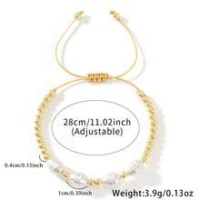 1PC Bohemian Minimal Copper Bead Bracelet, Faux Pearl Bracelet, Gold Bead Bracelet, Adjustable Woven Bracelet, Lucky Bracelet, Stackable Bracelet, Couple Bracelet, Friend Gift, Birthday Gift, Friend Gift, Sisters Bracelet, Family Gift, Valentine's Day Gift, Anniversary Gift, Christmas Gift