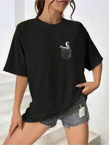 Cute Skunk T Shirt - màu đen - Xem 2