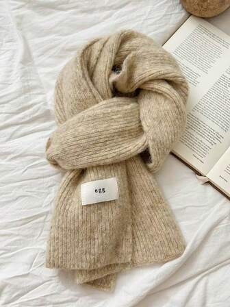 1 st mjuk stickad halsduk för kvinnor, varm stickad lammstickad halsduk, lämplig för studenter, på vintern (denna produkt är en liten halsduk i storlek, längd x bredd: 150 cm/59,06 tum, 20 cm/7,87 tum)