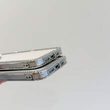 1 Stück Premium transparente elektrolytisch beschichtete Strass stoßfeste Handyhülle mit Diamant-Design an den Seiten, kompatibel mit iPhone11 12 13 14 15 16 17 17pro 17promax 13promax 15pro 16promax 14plus 16plus X Xr Xsmax 15promax 16plus - Silber - Übersicht 4