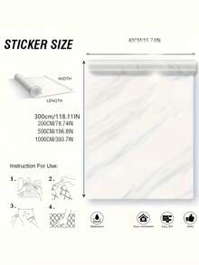 1 Roll Smooth Surface Marble Pattern Self-Adhesive Wallpaper - Waterproof, Heat Resistant, Oil Resistant, Suitable For Kitchen And Bathroom, Easy To Apply Furniture Renovation Sticker - Multicolor - View 4