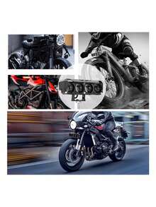 2 Pcs Dual Color LED Four Spotlights, Auxiliary Headlights, For Car And Motorcycle - Black - View 5