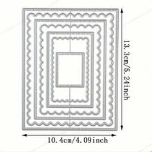 1pc Silvery Fantasy-Themed Ripple Rectangle Frame Metal Cutting Die For DIY Scrapbooking, Card Making & Photo Album Crafts - Silver - View 7