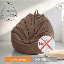 1pc Super Soft Corduroy Bean Bag Cover, With Zipper - Washable, Unfilled, Suitable For Repurposing Old Clothes, Blankets, Foam Filling