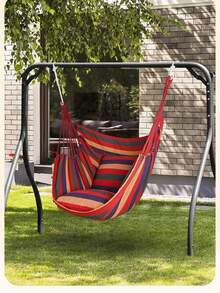 1件舒适户外吊床椅，含秋千绳，帆布材质，包含2根绳子和便携收纳袋，户外秋千，结实耐用，易于携带，适合户外花园、露台、卧室、室内外使用，是宿舍学生的理想礼物