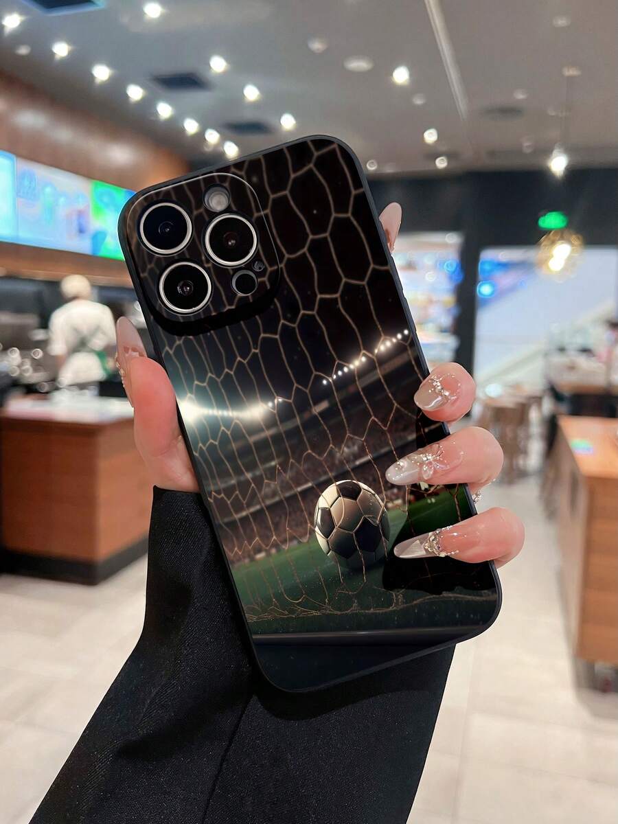 Funda para móvil con diseño de portería de fútbol, compatible con Samsung, 17, 16 Pro Max, 15 Pro Max, 13 y 12. Fabricada en TPU para una protección eficaz contra golpes y caídas. Un regalo ideal para familiares, amigos, seres queridos, parejas y para Navidad. - Negro - Ver 1