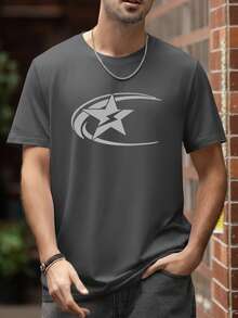 Men's Casual Short Sleeve T-Shirt | Premium Fabric | Stylish Graphics | Ideal Choice - Dark Grey - View 3