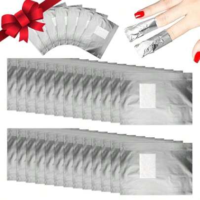50/100 /400/1000 Pcs Nail Polish Remover Foil Nail Wraps, Nail Foils Soak Off, Gel Finger Polish Remover Foil Wraps With Pre-Attached Lint Free Larger Polyest Resin Pad For Nails Removal Nail Tech Supplies FOR Women Christmas Gifts Stocking Stuffers Nails Nails Supplies Nail Stuff