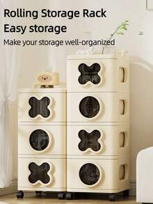 Drawer Cabinet With Wheel,3/4/5-Tier Sturdy Foldable Plastic Drawer Organizer Storage Cabinet - Easy-To-Install Rolling Cart Closet & Makeup Organizer With Smooth Drawers, Space-Saving Easy-Clean Room Decor For Bedroom Kitchen Kids Room Bathroom Entryway Office And More - Nhiều màu - Xem 8