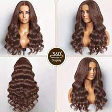 30 Inch Brown Wig 250% Density Chocolate Brown Lace Front Wigs Human Hair Glueless Human Hair Wig 13x4 HD Transparent Body Wave Lace Front Wig Pre Plucked 4# Brown Colored Human Hair Wigs 100% Brazilian Vrigin Lace Frontal Wig Bleached Knots With Baby Hair Christmas Gifts For Women - S4 - 查看 9