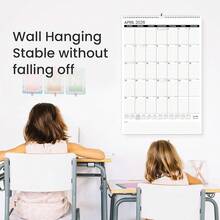 2026 Wall Calendar Large 22.75inchx15.5inch, 21 Month Calendar From October 2025 To June 2027, Vertical Extra Large Monthly Calendar 2026 For Wall, Black,Large,Black - black - 查看 6