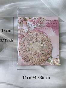 1 Pack Of 10pcs Vintage Floral Hollow Lace Trim DIY Decor For Scrapbooking, Crafting, Journaling,School Supplies,Back To School - 彩色 - 查看 8