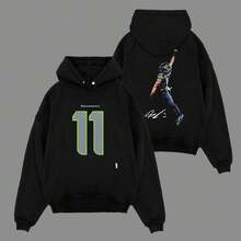 JSN - Jaxon Smith-Njigba 'POSTERIZED' For The 12s Cotton Hoodie Sweatshirt T-Shirt (Made In US), JSN Nation Outfit, Seahawks Game Day Outfits, Gift For Football Fans, Football Graphic Hoodie - trắng - Xem 3
