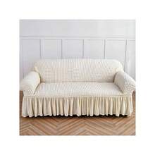 Funda de Sofá de Malla Elástica 3D con Diseño de Burbujas, Falda Decorativa, Lavable, con Buena Elasticidad, Fácil de Instalar, Suave al Tacto y Resistente a la Suciedad.para salas de estar, dormitorios, oficinas y otros espacios.Especialmente adecuado para lugares amigables con mascotas, con gatos y perros.Disponible en varios tamaños. - GRIS - Ver 6