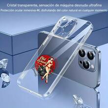 Cubierta de teléfono transparente para combinaciones de moda,Cubierta de teléfono transparente para iPhone con diseño de pin up mecánica estilo retro Old School para hombres y mujeres protección contra golpes para uso diario Aplicable a teléfonos Apple y Galaxy. Adecuado para teléfonos Apple y Galaxy. - transparente - Ver 3